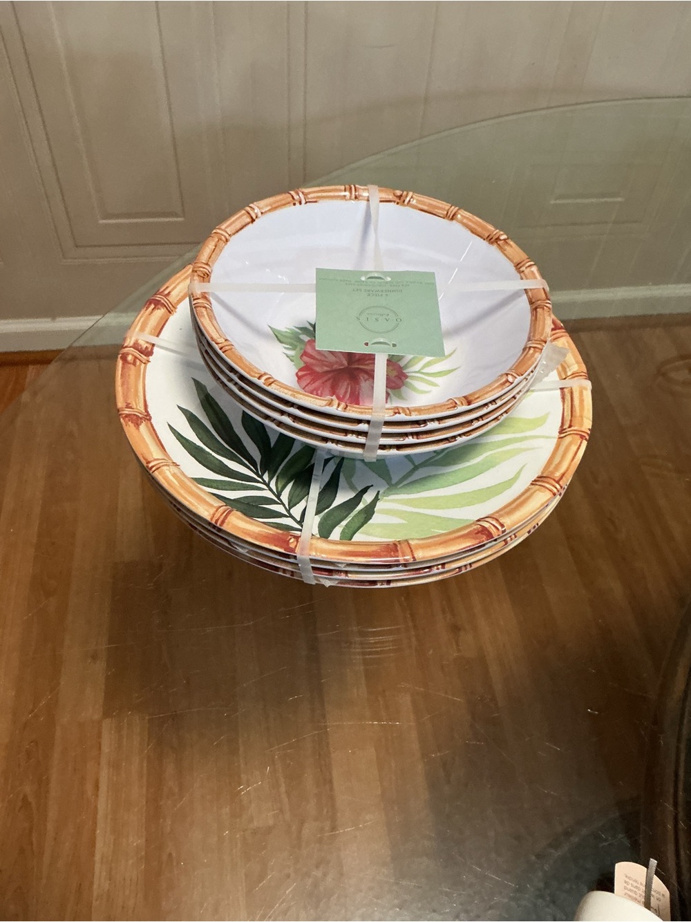 New Oasis Melamine 11" Dinner Plates & Bowls 7.5” Set Of  8 BPA Free
